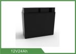 Black Color UPS Rechargeable Batteries 12V 24Ah 2 Years Warranty ISO9001