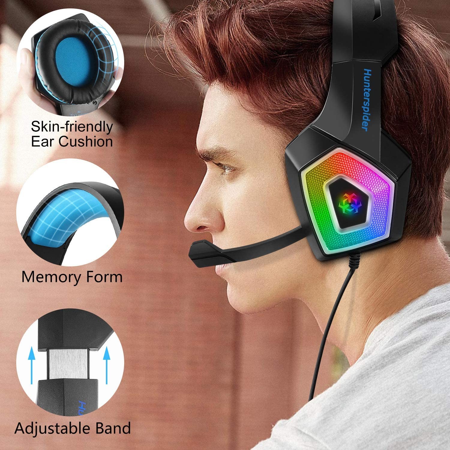 Hunterspider V1 100mA 32ohm Over Ear Gaming Headset