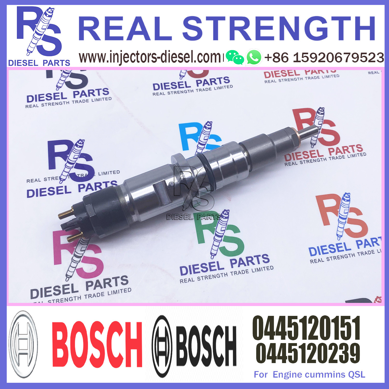 Hot Selling New Injector 0445120151 0445120239 Common Rail Fuel Diesel Injector for Cummins