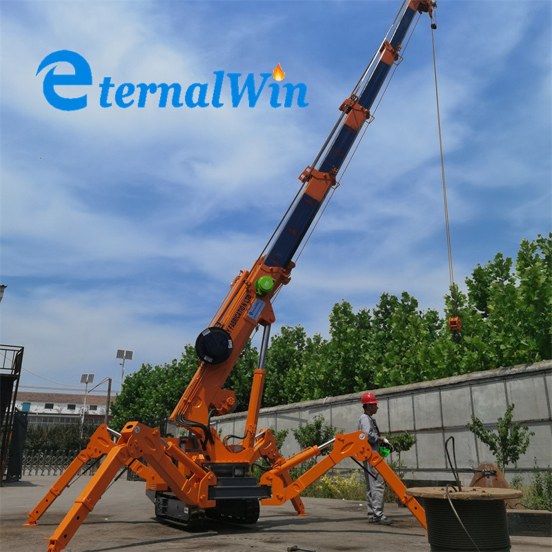 Yellow Spider Crawler Crane 1.2 Ton Electric and Diesel Power Spider Crane