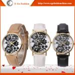 GV04 Human Skeleton Fashion Business Watch Cheap Geneva Watch PU Leather Watch