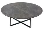 Living Room Oval Tempered Glass Coffee Table Grey Top Stylish Steel Legs