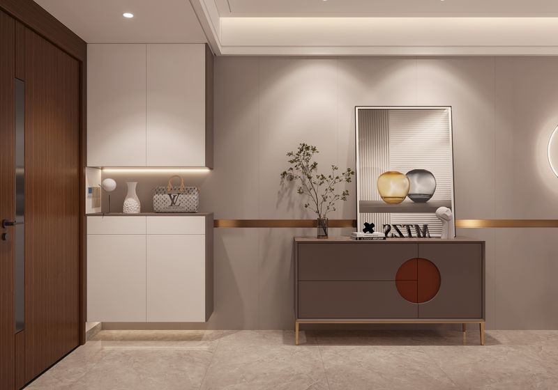 Contemporary Tall Foyer Cabinet Shoe Cupboard For Hallway Minimalist Elegance