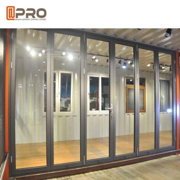 Waterproof Bifold Aluminum Folding Doors Environmental Durable Design custom