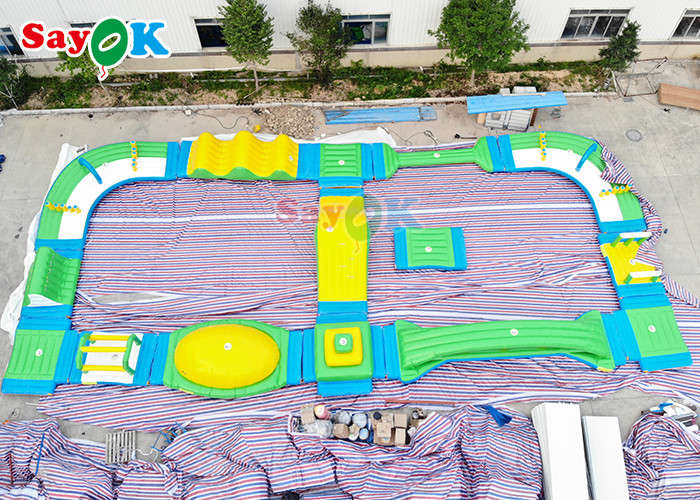 Silk Printing Inflatable Water Obstacle Course For Wake Park