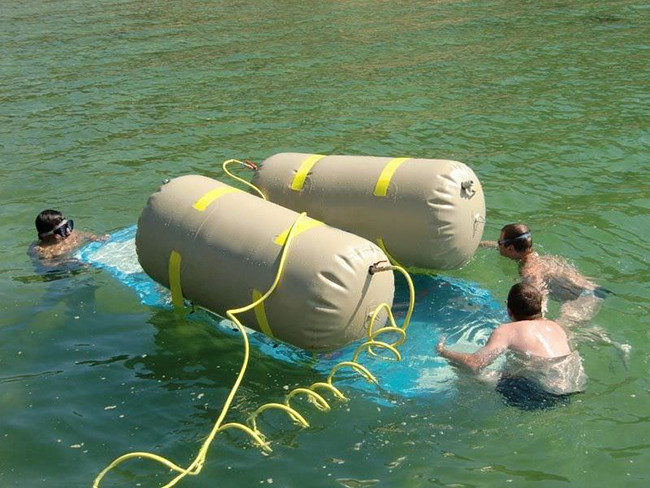 PVC Coated Polyester Fabric Underwater Air Lift Bags 0.4mm-2.5mm Thickness