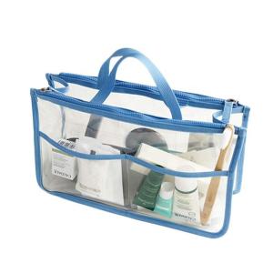 Wholesale Biodegradable Pvc Zipper Pouch , Transparent Cosmetic Bag Easy Cleaning from china suppliers