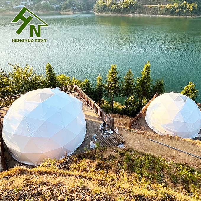 Triangle Window Small Geodesic Dome Tent 6m For Outdoor Hotel