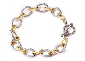 Wholesale concave-convex titanium steel bracelet plated 18K gold 0 shape buckle handmade chain unisex accessories from china suppliers