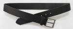 Durable Classic Mens Belt In Black PU & Black Nickel Buckle , 3.9cm Width