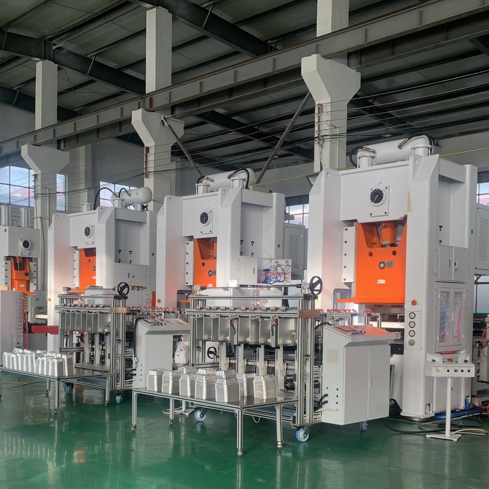 Mitsubishi PLC SIEMENS Motor Disposable Aluminium Foil Container Production Line With Long Life
