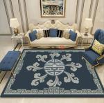 Chinese Style Ancient Classic Crystal Velvet Floor Carpets For Sofa Living Room