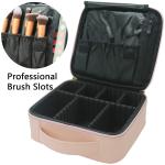 Women PU Makeup Storage Bag With Adjustable Dividers