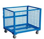 200kg - 800kg Collapsible Wire Container , Foldable Orange Color Metal Pallet