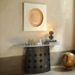 Luxury Hotel High-end Stainless Steel Marble Gold Entrance Table