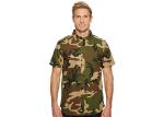 Camouflage Button Army Military Uniforms / Short Sleeve Camo Print Shirt