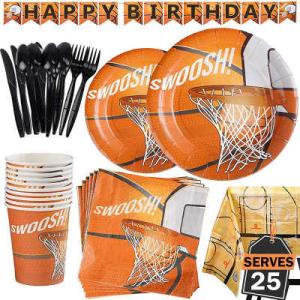 Wholesale Wholesale Birthday Basketball Theme Party Supplies 9 Inch Plate 10 People Set Party Decoration from china suppliers