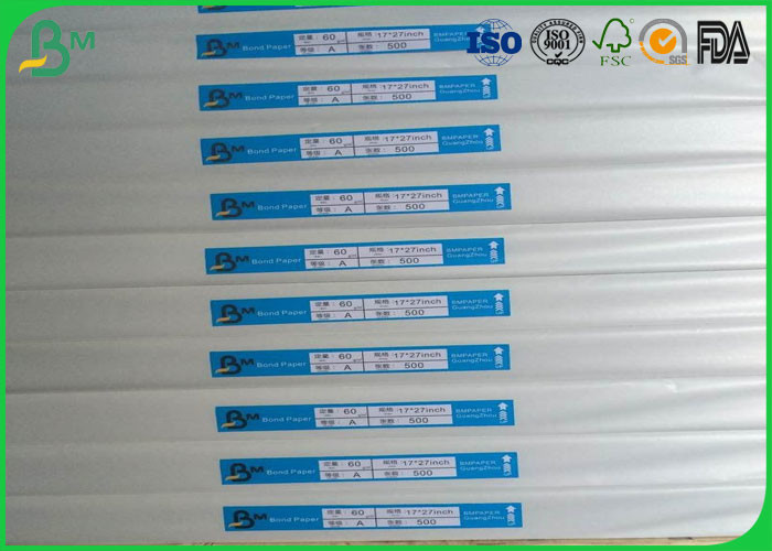 594 * 841mm Uncoated Woodfree Paper 70gsm 80gsm 90gsm For Offset Printing Paper
