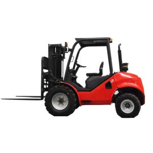Wholesale 2.5 - 3 Ton Red Small Rough Terrain Forklift , Steel 4 Wheel Drive Forklift from china suppliers