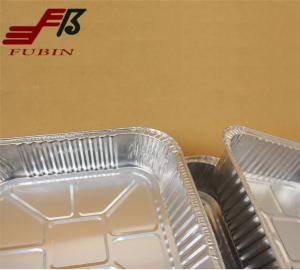 Wholesale OEM Logo Square Foil Trays Smooth Silver Foil Food Container from china suppliers