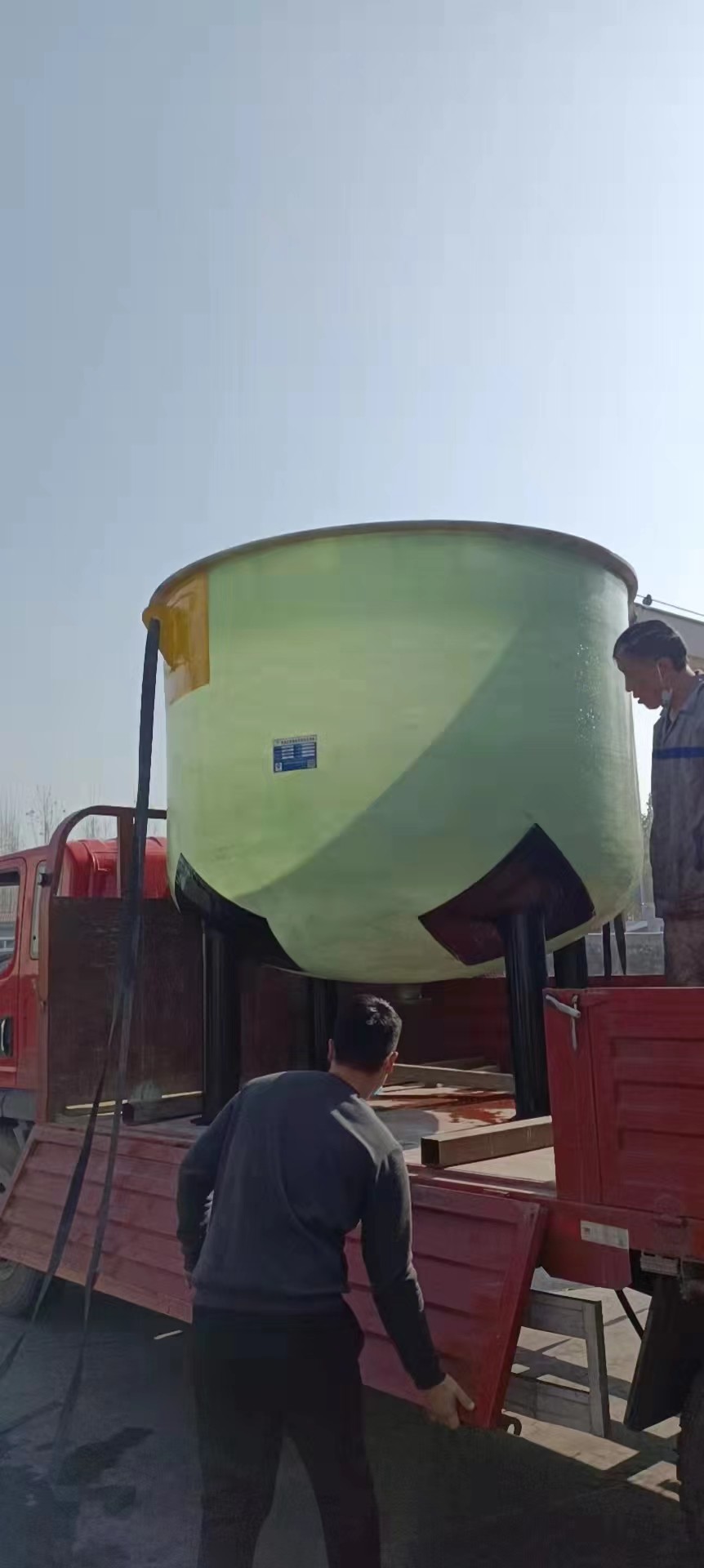 Winding FRP Water Storage Tank Horizontal For Chemical Salt Acid