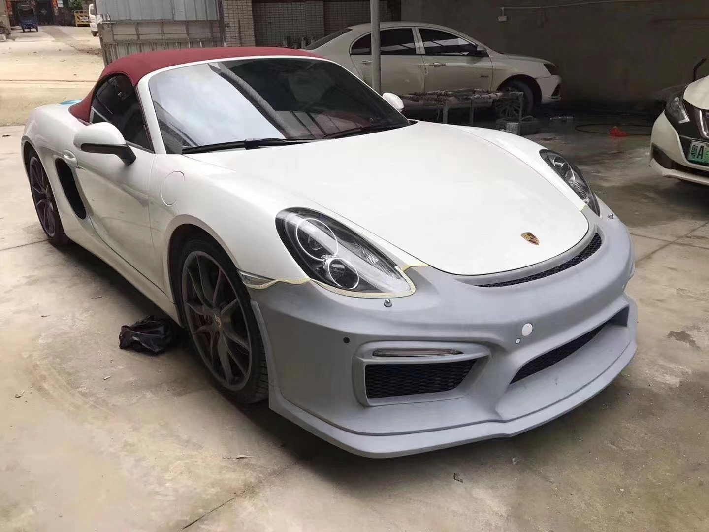 PU Plastic Products for Porsche Boxster 981 Body Kit Boxster 981 Upgraded GT4 Front and Rear Bumper Spoilers