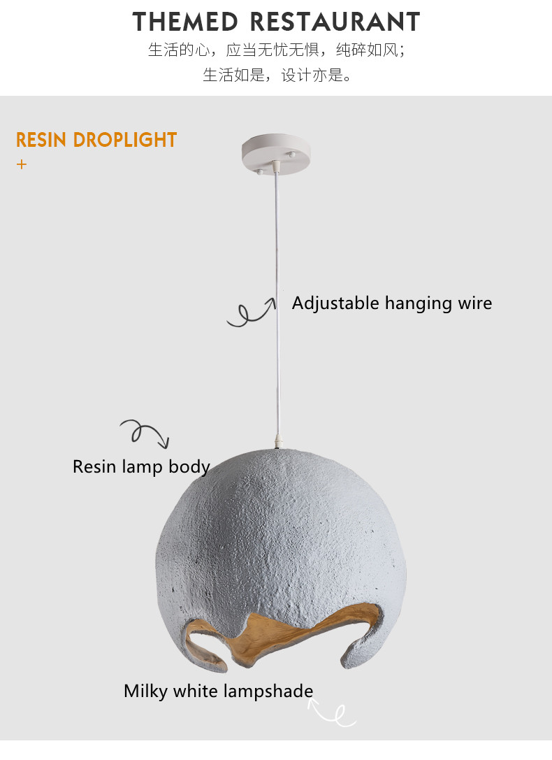 Restaurant Dining Island LED Chandelier Modern Cafe Bar Study Bedroom Light Wabi Sabi pendant lamp(WH-VP-163)