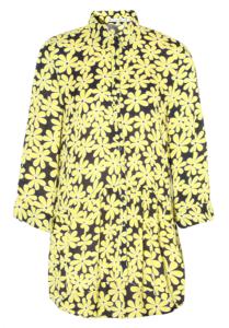 Wholesale High Collar Outsize Womens Clothing Flower Printed Long Blouse With Buttons from china suppliers