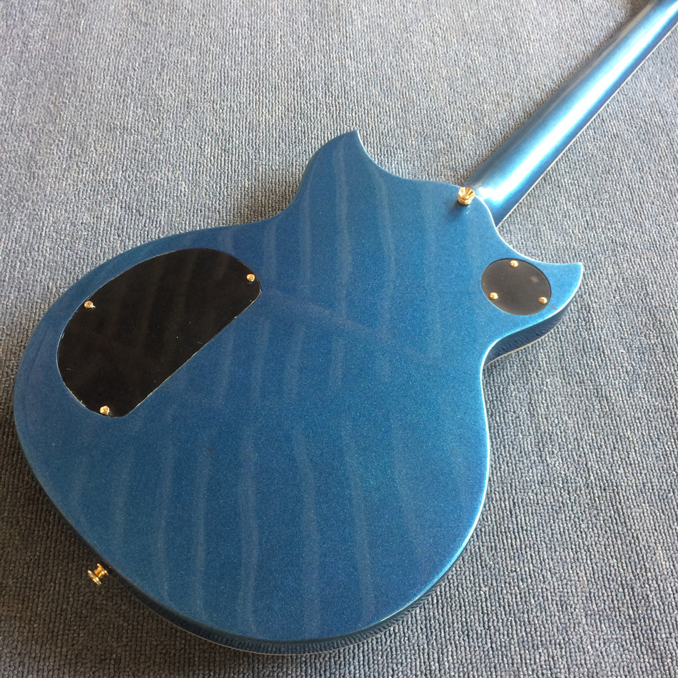Custom Grand Electric Guitar in Metallic Blue with Gold Hardware