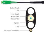 SST 100ft Single Mode Drop Cable FTTH Rugged Outdoor With Optitap