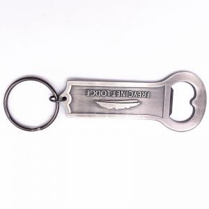 Wholesale Custom Made Metal Keychains , 3D Both Sides Silver Antique Metal Bottle Opener Keychain from china suppliers