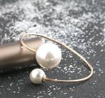 Fashion Stainless Steel Bangle Bracele, Big Pearl Braceelet for women