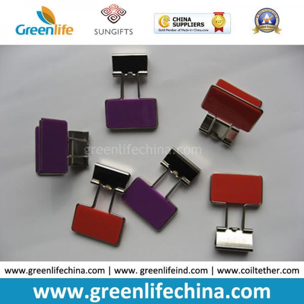 Quality Colorful Rectangle Plastic Handle Binder Clips Ready for Company Logo for sale