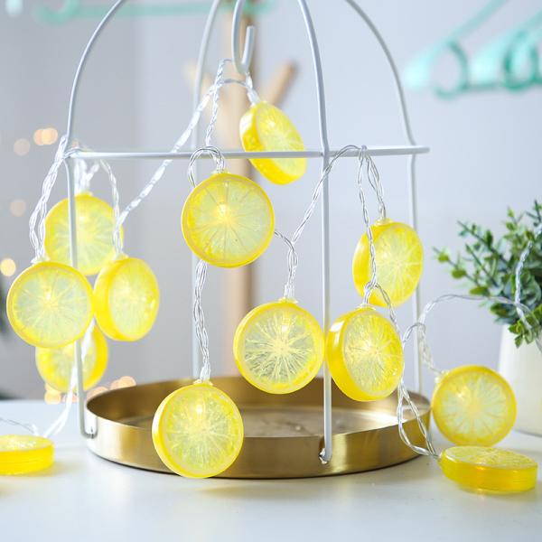 Battery power Lights LED Lemon Waterproof Outdoor String Lights for Garden Patio