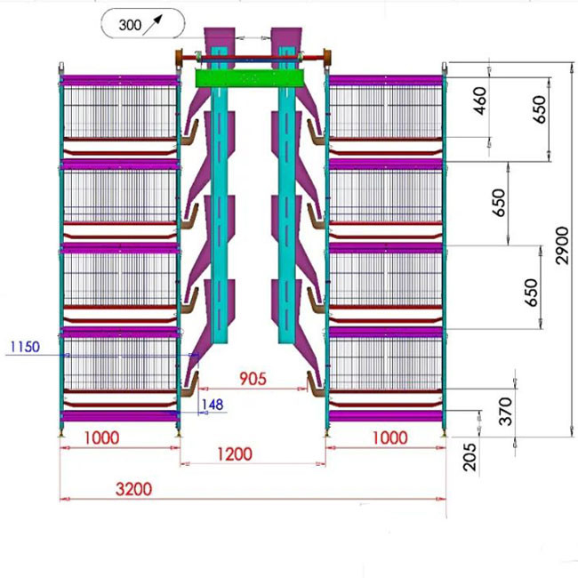 Fully Automatic Broiler Poultry Farm Cage 5000 H Type Battery For Chicken