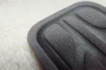 Gray Soft Environmentally Friendly Microfiber Label , Costom High Frequency Logo