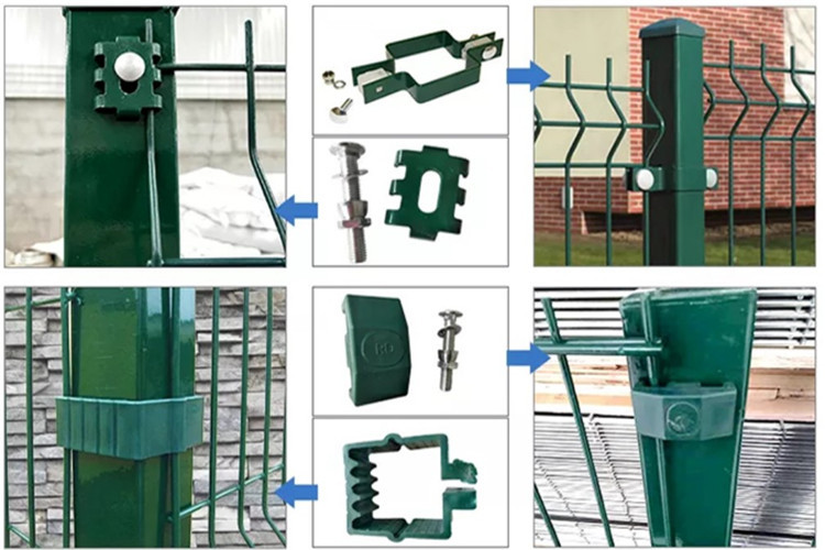 2.4m Green 3D Welded Wire Fence PVC Plastic Coated Wire Fencing