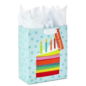 Wholesale Customized Logo CMYK 4 Color Offset Printing Blue Paper Bag for Kids Birthday Souvenir from china suppliers