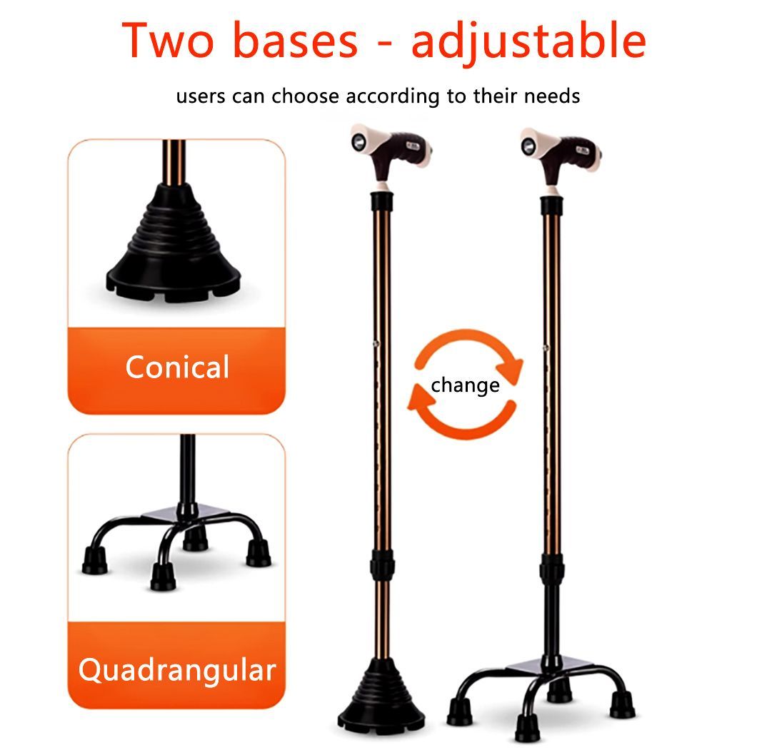 High Quality Aluminum Walking Cane Stick with Plastic Handle for Seniors