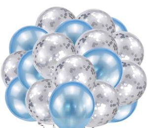 Wholesale Silver + Blue Balloons + White Balloons + Confetti Balloons w/Ribbon | Rosegold Balloons for Parties from china suppliers