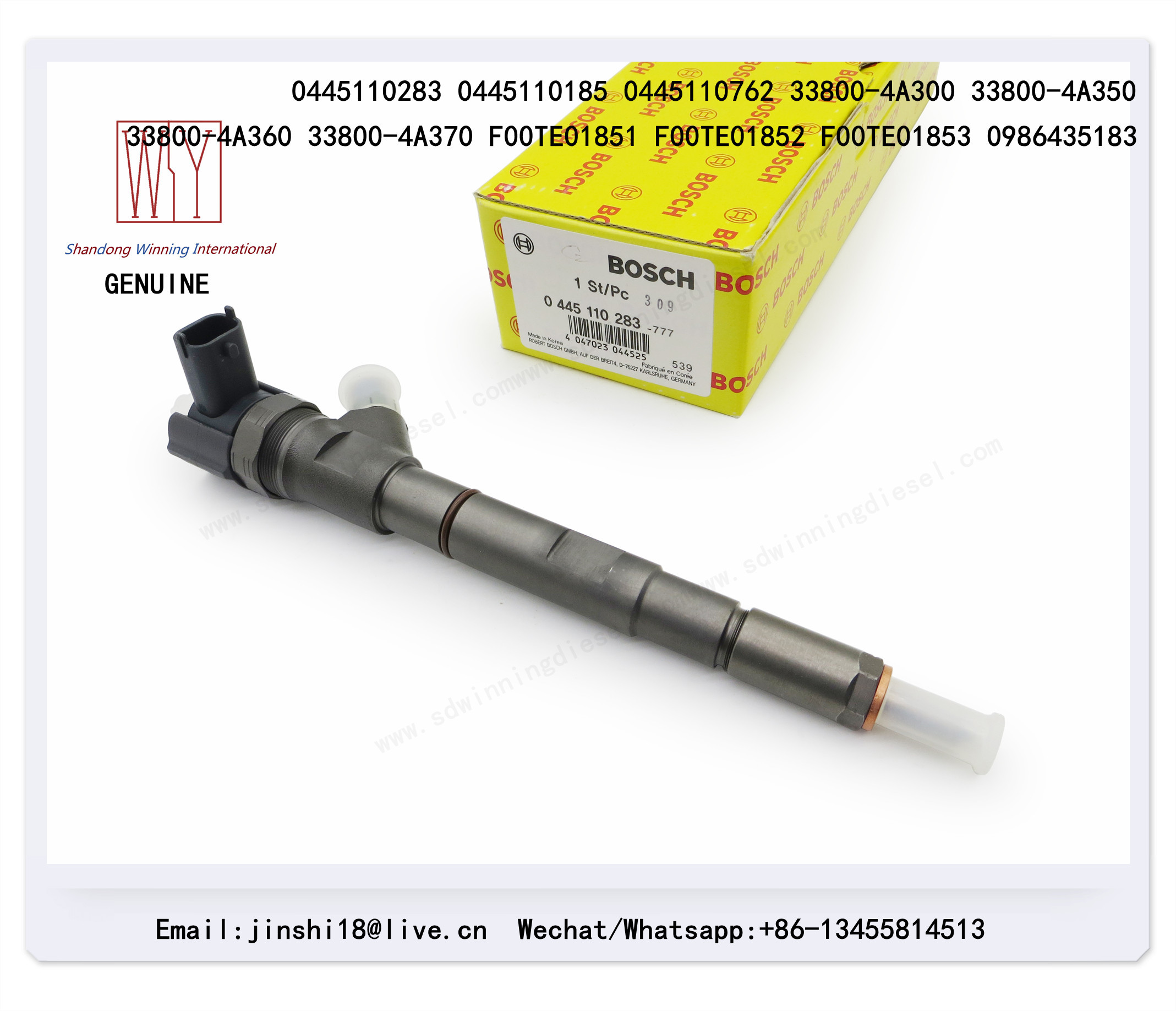 BOSCH GENUINE AND NEW FUEL INJECTOR 0445110185 0445110283 0445110762 FOR HYUNDAI 33800-4A300 33800-4A350 33800-4A360 338