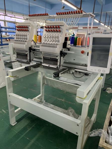 Quality Two head 6/9/12/15 needles embroidery machine for flat cap t-shirt embroidery for sale
