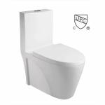 One Piece Round Toilet Dual Flush Single Piece Commode Flush Tank 12 Rough In