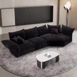 Petal Black Velvet Sofa Italian Hotel Villa Living Room Fabric Alien Sofa