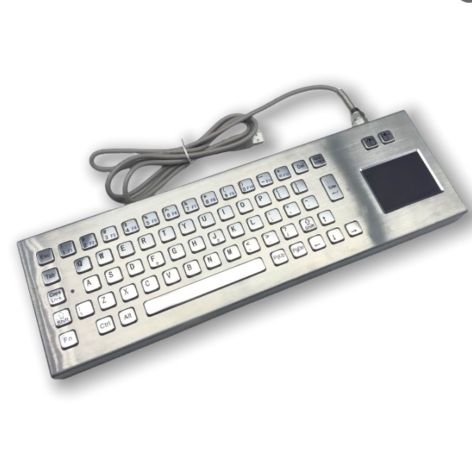 IP65/IK07 Stainless Steel Industrial Desktop Keyboard Waterproof Explosionproof Vandal Resist Keyboard -40℃