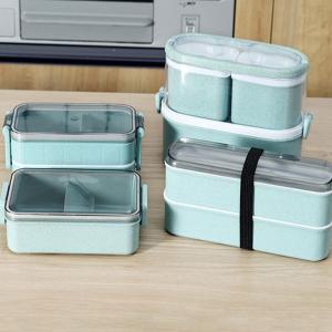 Wholesale Sustainable Wheat Straw Plastic Multi Compartment Lunch Box Japanese Style from china suppliers