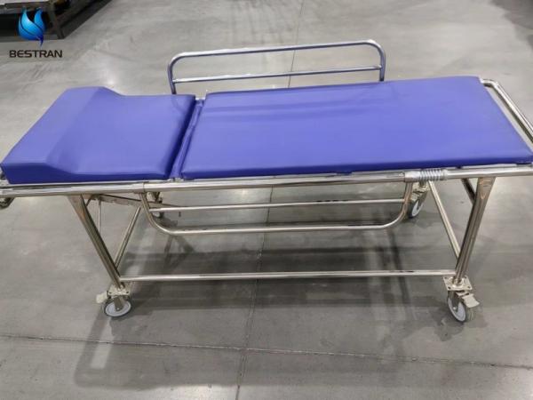 Manual MRI Stretcher Non Magnetic Stainless Steel Backrest Adjustable Hospital