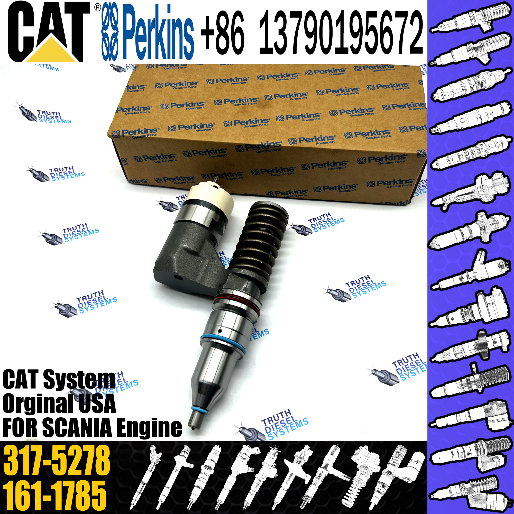 C10 C12 Diesel fuel Injector 153-7923 317-5278 350-7555 for Excavator