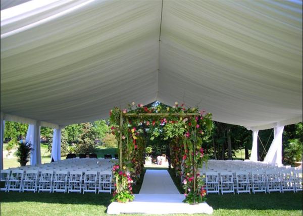 200 People Luxury Outdoor Wedding Tent With Decorations Water Retardant PVC