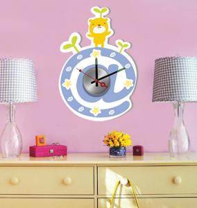 Wholesale Bedroom Decoration Pink Cartoon Vinyl Wall Sticker Clock Wall Decoration 10A117 from china suppliers
